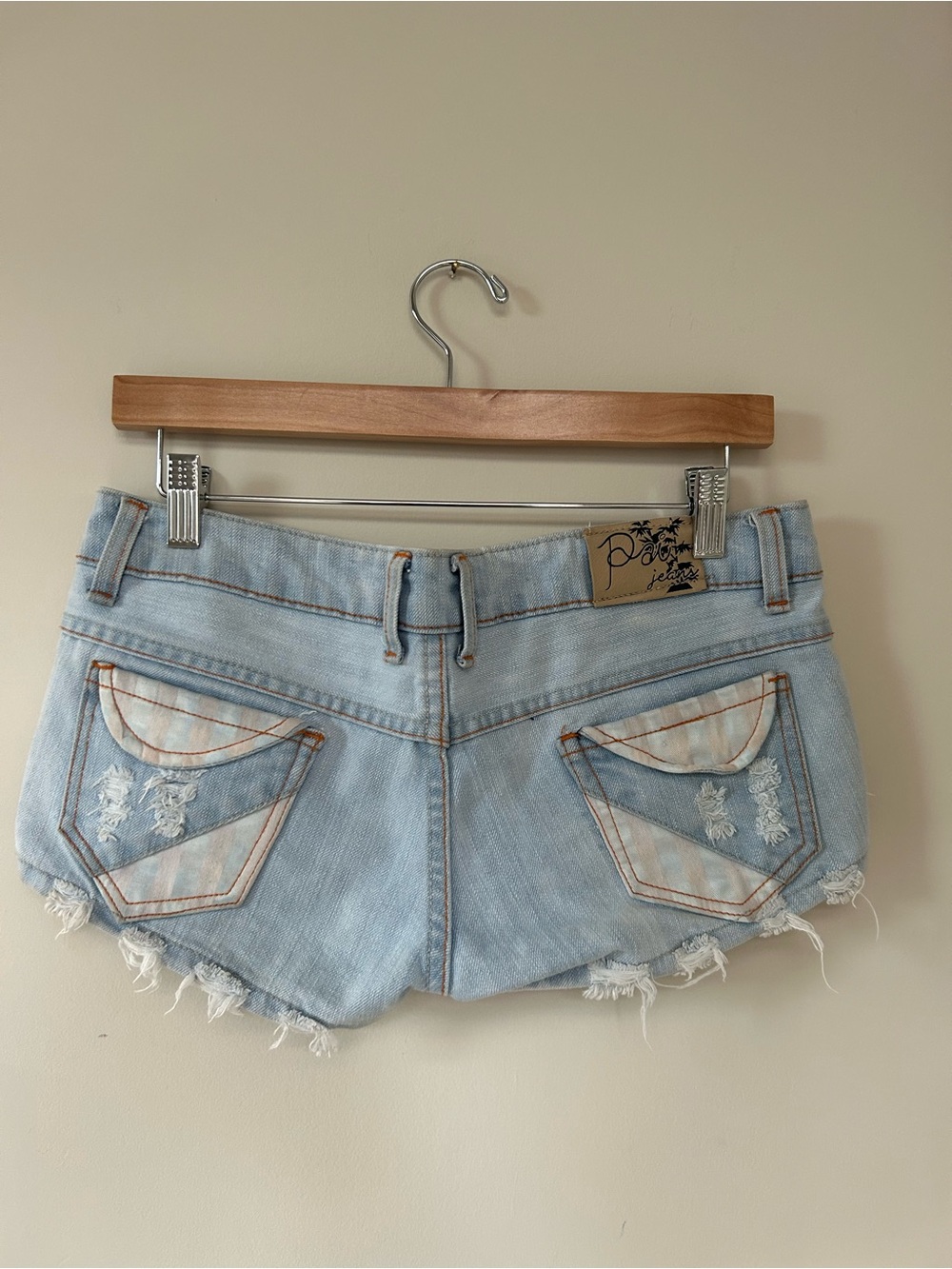 Vintage Y2K PACO Blue Denim Distressed Women's Shorts